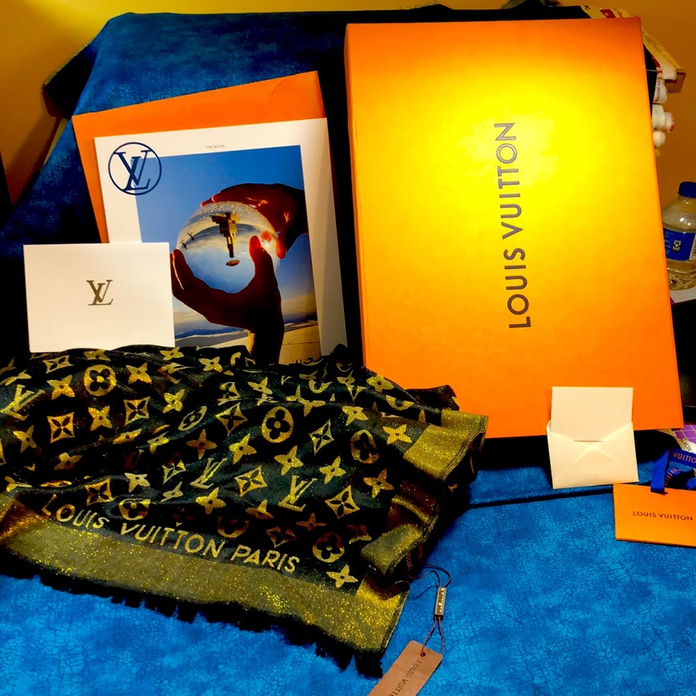 Louis Vuitton Monogrammed Shawl, 72” x 28”